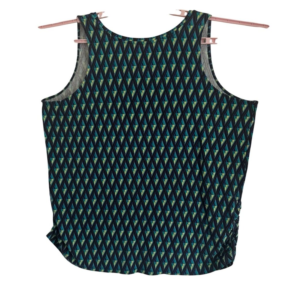 Lane Bryant Sleeveless V-Neck Diamond Print Tank Top Size 22/24 Rayon/Spandex - Picture 2 of 14